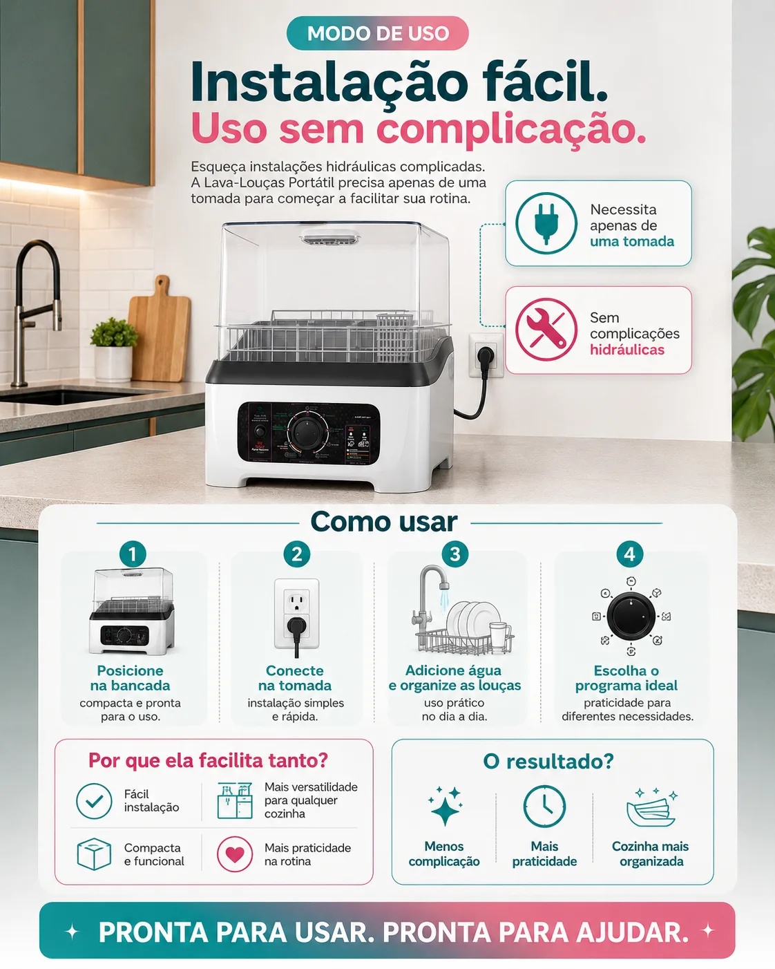 Instalação fácil e uso sem complicação